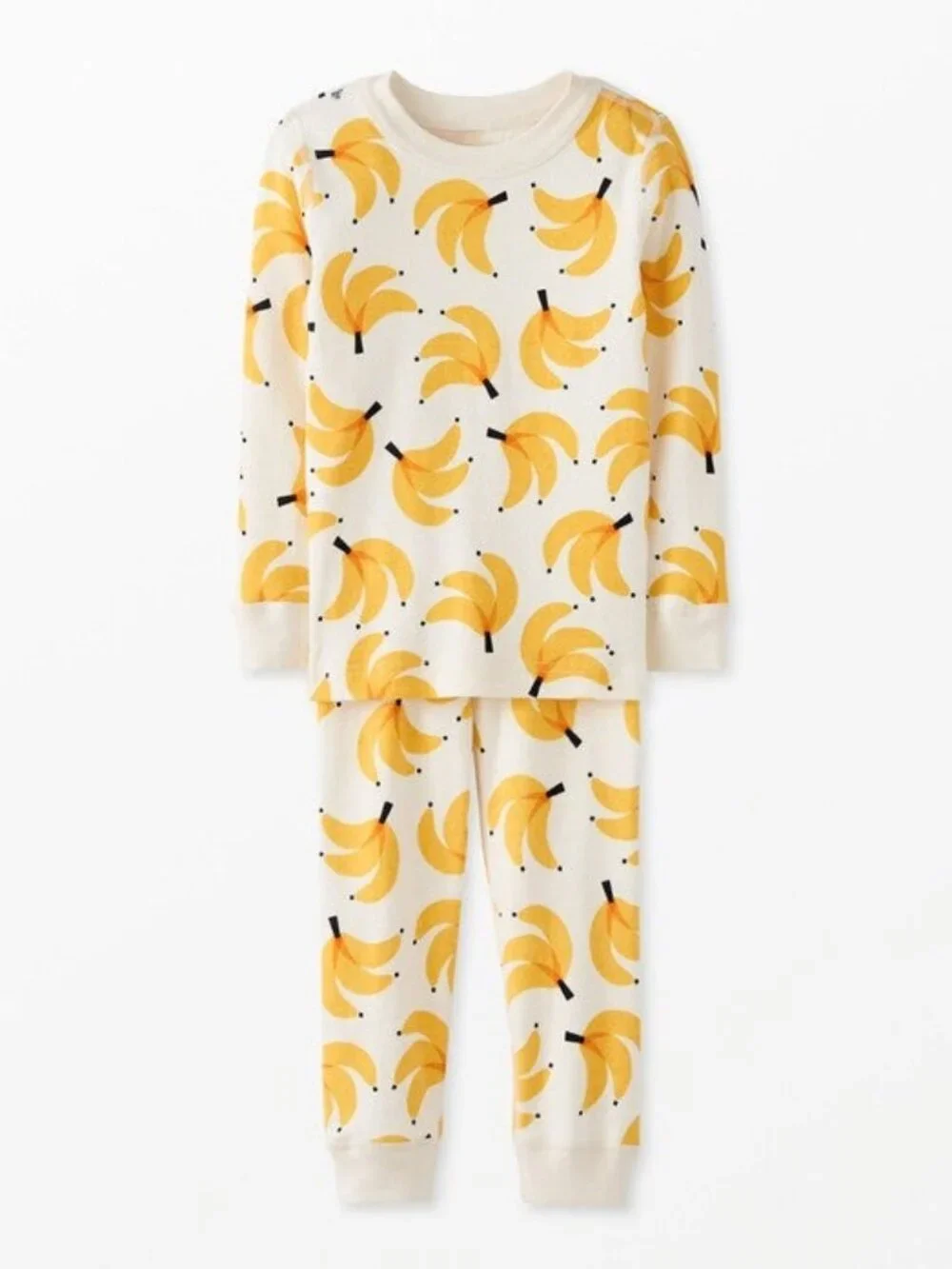 Hanna Andersson Long John Pajama Set in Banana Bunch Size 12